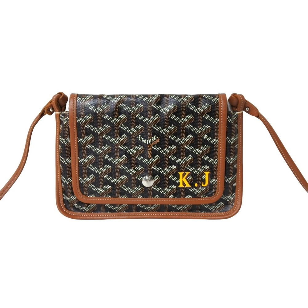 Goyard Pouch Black Shoulder Wallet Brown Bag Plumet